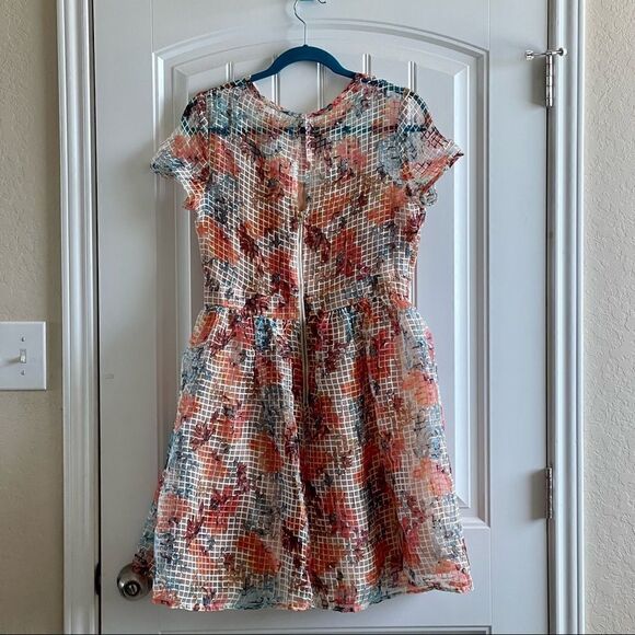 Danny & Nicole Orange Floral Print Fit & Flare Midi Dress; SZ 10;Great Condition - Picture 4 of 12